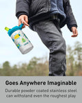 CamelBak Eddy+ Kids Insulated Stainless Steel Water Bottle with Bite Valve Straw, Leak‑Resistant Design for Everyday Hydration, 12oz, Biking Dogs