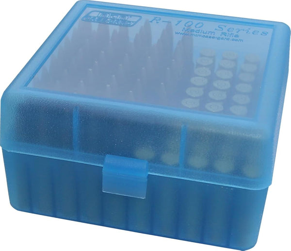 MTM 100 round Flip-Top Rifle Ammo Box 22-250, 308 Win, 243