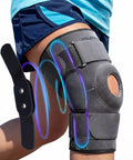 Sparthos Knee Brace for Women & Men - Meniscus Tear Support - Gray-L Gray/Black Large