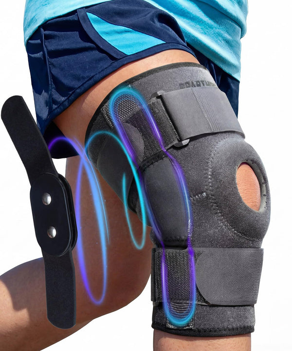Sparthos Knee Brace for Women & Men - Meniscus Tear Support - Gray-L Gray/Black Large