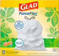 Glad Forceflex Tall Kitchen Trash Bags, 13 Gal, Gain Original with Febreze, 80 Ct (Pack May Vary)