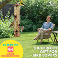 Bird Feeder for Outdoors (Brushed Metal Copper) Hanging Bird Feeders with Locking Lid & Adjustable Hanger, Chew-Proof, Weather Resistant (15