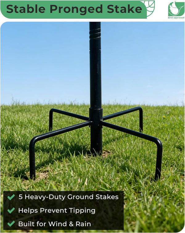 10" Small Metal Bird Bath with Stake, Outdoor Birdbath for Garden 10 "diameter, 1.6" depth