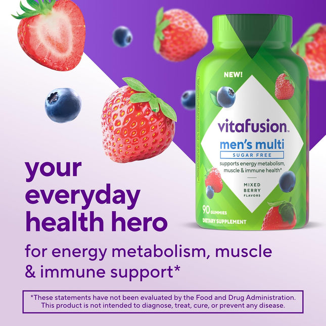 Vitafusion Sugar Free MenÃ¢ÂÂS Multi Daily Gummy Multivitamins, Supports Energ