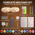 EPUMP Kids Wooden Painting Kit - Glow in the Dark Arts and Crafts Supplies for Girls Boys - Activities for Kids Creative Art Set Birthday Gifts