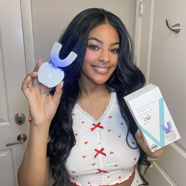 Sani White 360 Brite U Shaped Toothbrush High-Frequency Sonic Cleaner | Ortho Sparkle Sonic Glow Brush, Teeth Whitening Light, Electric Automatic