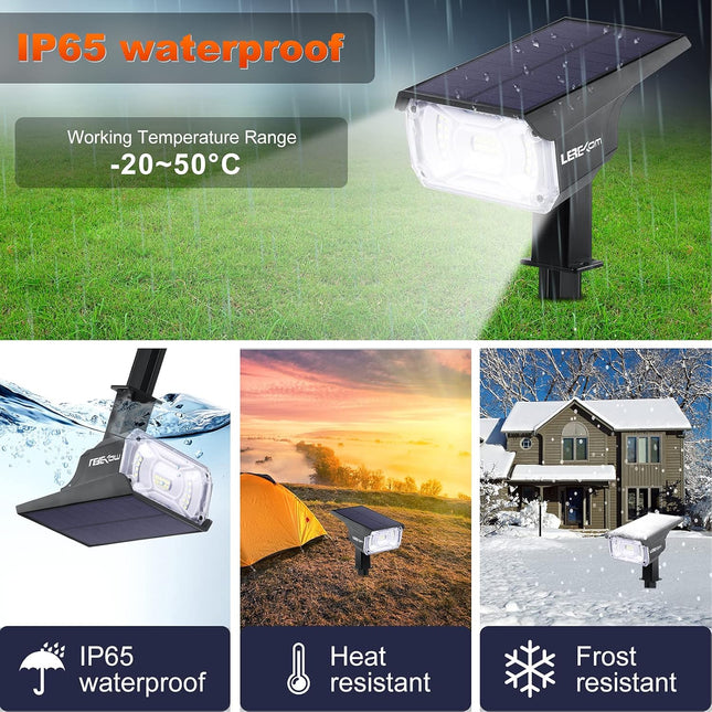 Solar Spot Lights, IP65 Waterproof 40 Leds Landscape Spotlights,Usb & Solar Powe