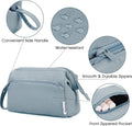 Narwey Wide-Open Makeup Bag Women Make up Bag Travel Cosmetic Bag Organizer Toiletry Bag for Cosmetics Toiletries Accessories (Greyish Blue)