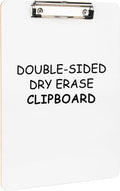 Dry Erase Wood Clipboard, Hardboard Clip Board 8.5X11 for Classroom, Students, Kid, Size 9" X 12.5", Double-Sided White Board, with Low Profile