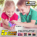 Power Your Fun Cubik LED Flashing Cube Memory Game - Electronic Handheld Game STEM Toy, 5 Brain Memory Games for Kids Brain Play Sensory Toys