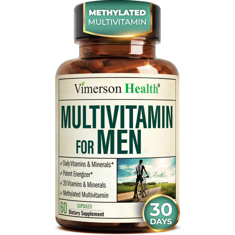 Multivitamin for Men with Methylated Vitamins and Chelated Minerals for Energy, Focus and Immune Health – Premium Daily Mens Multivitamins &