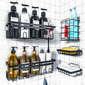 Shower Caddy - Corner & Hanging, Adhesive & Suction Cup Mounts (5 Pack)