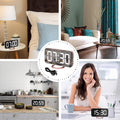 SZELAM Alarm Clock for Bedroom,LED and Mirror Digital Clock Large Display,with Dual USB Charger Ports,Auto Dim,Snooze Mode,Modern Desk/Wall