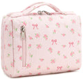 Bluboon Makeup Bag Zipper Pouch Travel Toiletry Bag Portable Cosmetic Bag Organizer for Women and Girls(Strawberry Corduroy Beige) Beige