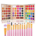 UCANBE Professional 86 Colors Eyeshadow Palette with 15Pcs Makeup Brushes Set Matte Glitter Long Lasting Highly Pigmented Waterproof Contour Blush