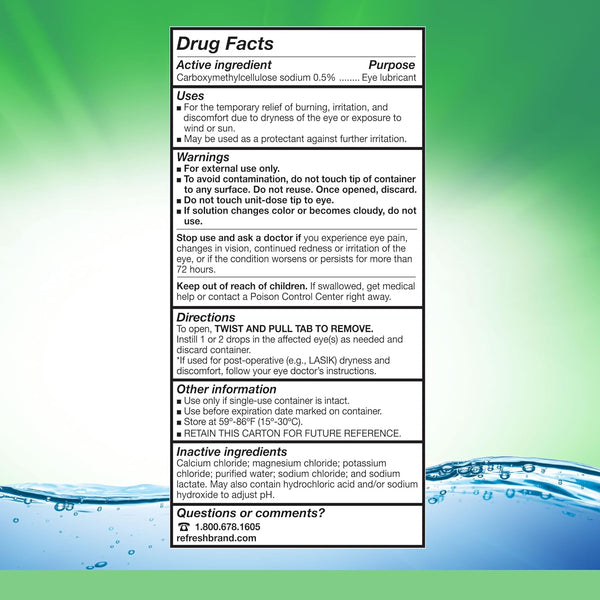 Refresh Plus Lubricant Eye Drops, Preservative Free, Single Use Containers, 30 Count 30 Count (Pack of 1)