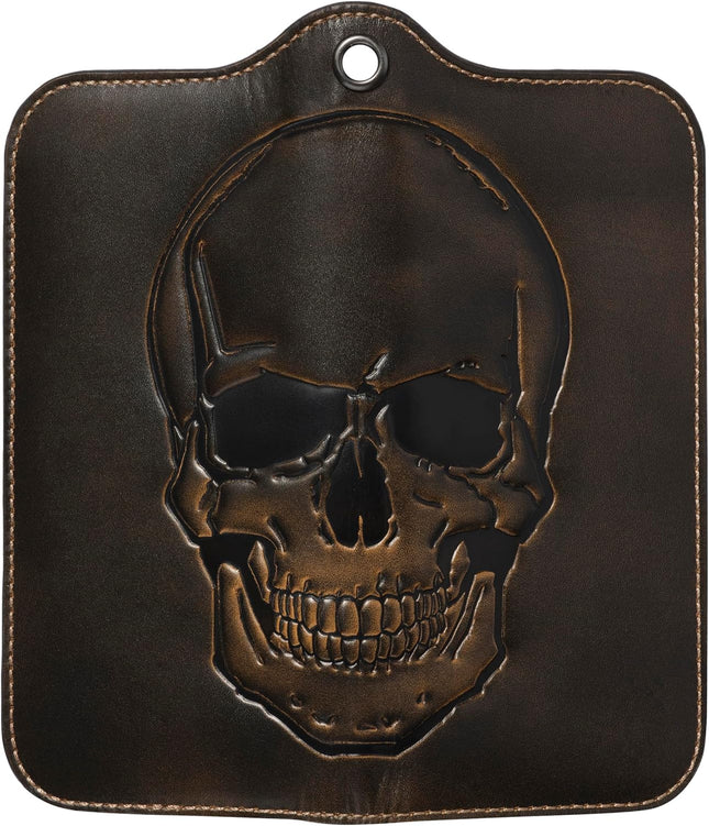 House of Jack Co. Skull Grommet Long Bifold Wallet for Men, Add Your Chain Biker