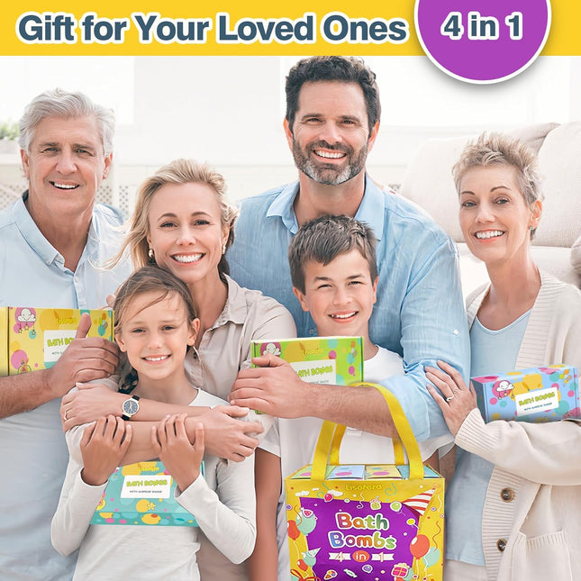 Bath Bombs for Kids with Surprise Inside, 32 Pack Bath Bombs with Land & Sea Ani