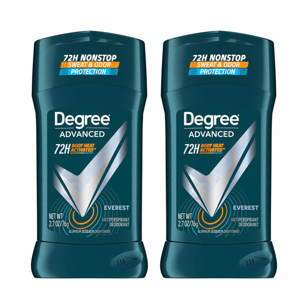 Degree Men Advanced Antiperspirant Deodorant Everest 2 Count 72-Hour Sweat and Odor Protection Antiperspirant For Men With Body Heat Activated