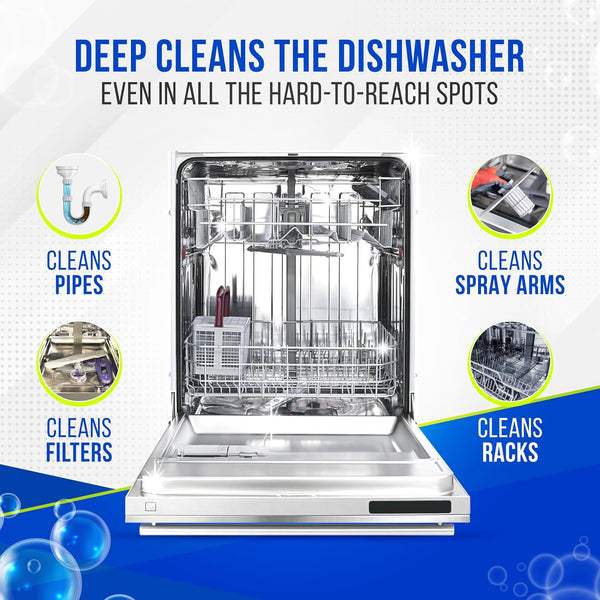 Dishwasher Cleaner and Deodorizer Tablets 26-Pack, Deep Cleaning Descaler for Dishwasher Machine, Heavy Duty, Septic Safe, Removes Grease &