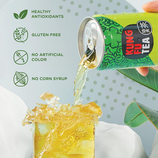Kung Fu Tea Canned Green Tea Ã¢ÂÂ Lightly Sweetened Green Tea in a Can, Ready to Drink Ã¢ÂÂ All Natural, Premium Iced Tea Ã¢ÂÂ 10.8 Oz Cans,