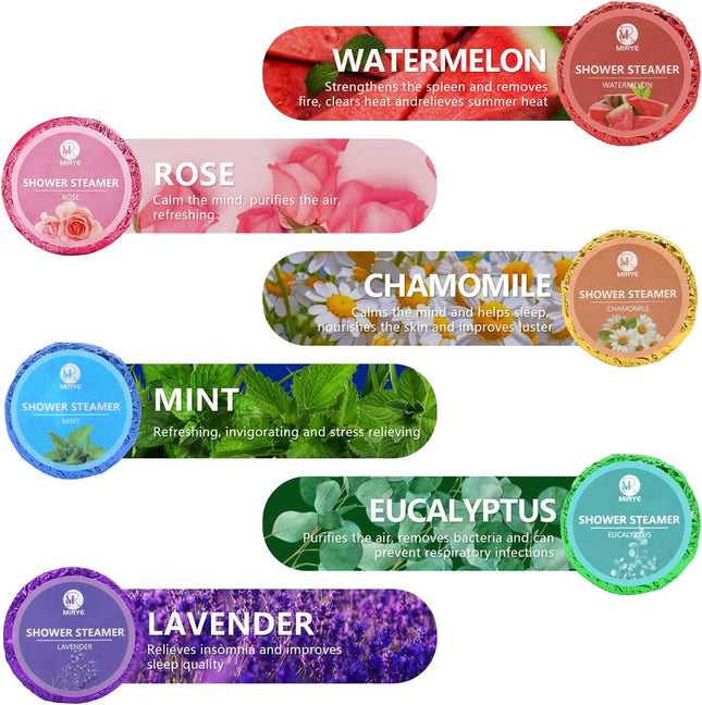 Shower Steamers Aromatherapy for Women or Men, Organic Shower Bombs with Chamomi