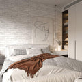 Cohoo Home Brick Wallpaper Peel and Stick Contact Paper 120inL 18inW Faux 3D Brick Contact Paper for Wall White Gray Self Adhesive Removable