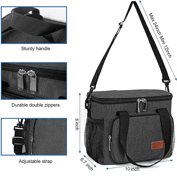 Femuar Lunch Bags for Women/Men, Insulated Lunch Bag for Work Office Picnic - Lunch Cooler Bag Leakproof Lunch Box with Adjustable Shoulder Strap