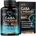 GABA L-Theanine Supplement 900 mg - Calm, Sleep & Relaxation - 120 Caps | GABA 750 mg, L-Theanine 150 mg with Magnesium & Vitamin B6 -