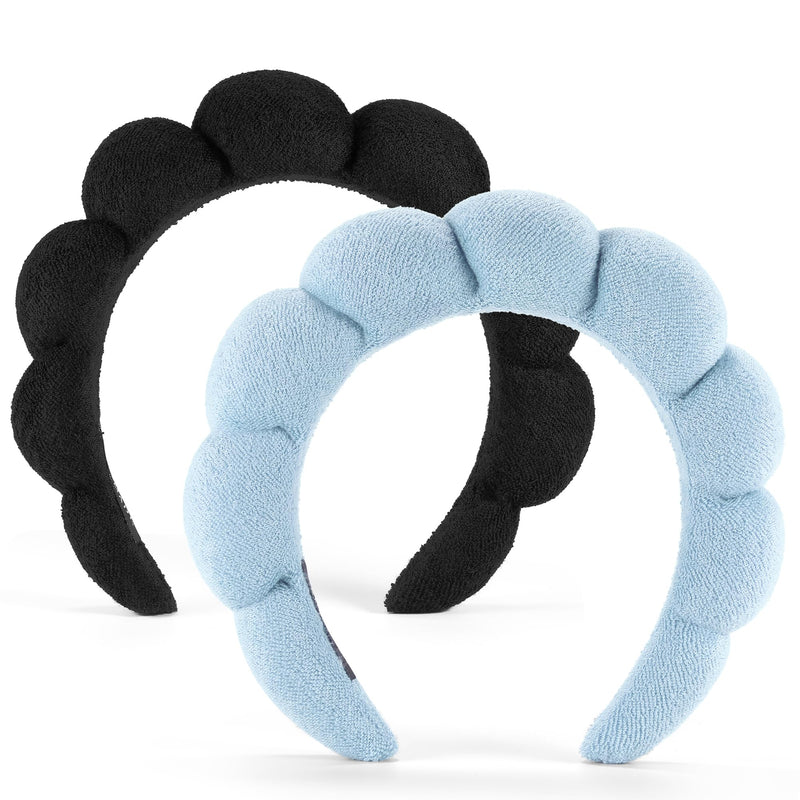Ztomine Face Wash Headband, Set of 2 - Terry Cloth Spa Headbands for Washing Face or Facial, Puffy Makeup Headbands for Skincare, Mask, Hair