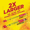 Slim Jim Monster Smoked Meat Sticks, Original Flavor, High Protein, 1.94 oz. (18 Count) Original 34.92 Ounce (Pack of 1)