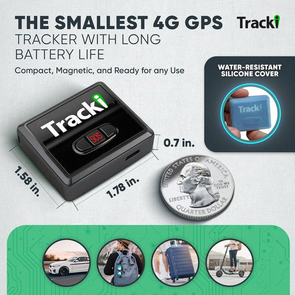 Tracki Mini GPS Tracker, Subscription Required, Cancel Anytime – Universal Compact 4G LTE Tracker for Vehicles