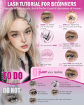 Fairy Lash Clusters Natural Look Manga Eyelash Clusters Wispy D-Curly Cluster Eyelash Extensions 110 Pcs 8-16MM Wispy Individual Lashes Wet-Look