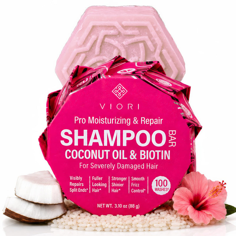 Viori Coconut Moisturizing & Repair Shampoo Bar - Dry Damaged Hair Coconut 3.1 Ounce (Pack of 1)