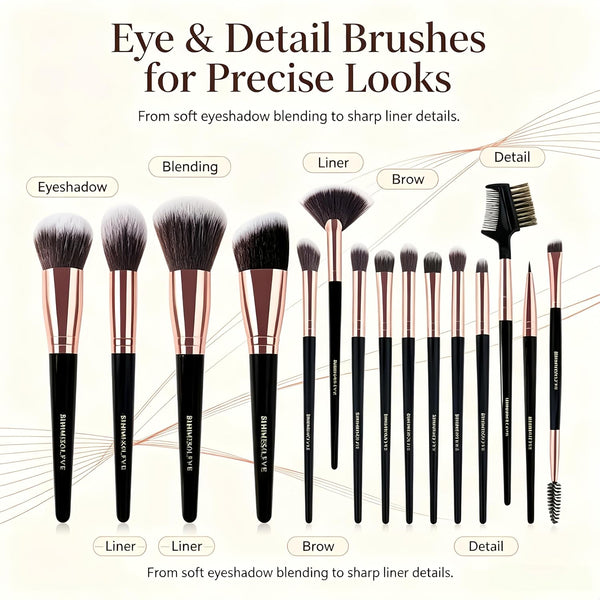 Makeup Brush 15Pcs Eye and Face Professional Makeup Brush Set, Makeup Brushes with Lash Comb, Makeup Brushes Soft Makeup Brushes Set, Eye Shadow