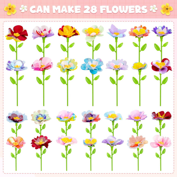 Toyly DIY Fabric Flower Bouquets Toys Accessories - Flowers Market Toy Fittings - Arts & Crafts Toy Parts Accessories Set