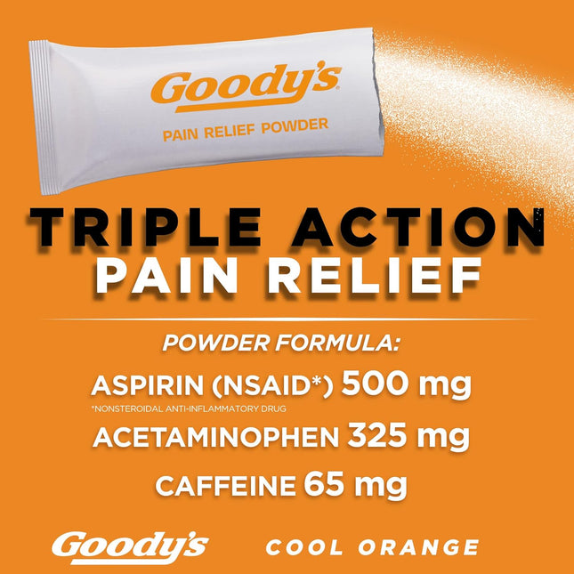 Goody'S Pain Relief Powders, Extra Strength Headache Powder Cool Orange, 24 Ct (