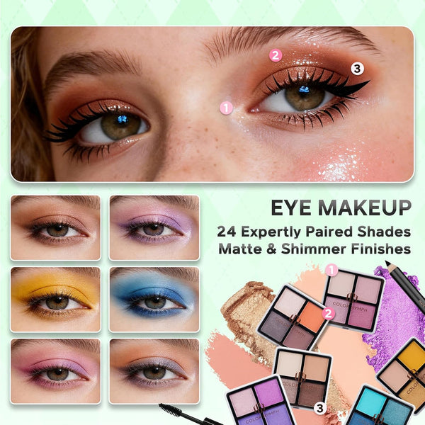 Color Nymph Girls Makeup Kit for Teens Make up Set for Beginners Mint Green | Versatile Colors & Buildable Beginner-Friendly, Gentle for Teen