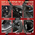 Wheel Scratch Repair Kit, Gloss Black Rim Repair Kit Curb Rash, DIY Alloy Wheel Repair Kit, Car Wheel Rim Scratch Repair Kit, Rim Paint Pen for