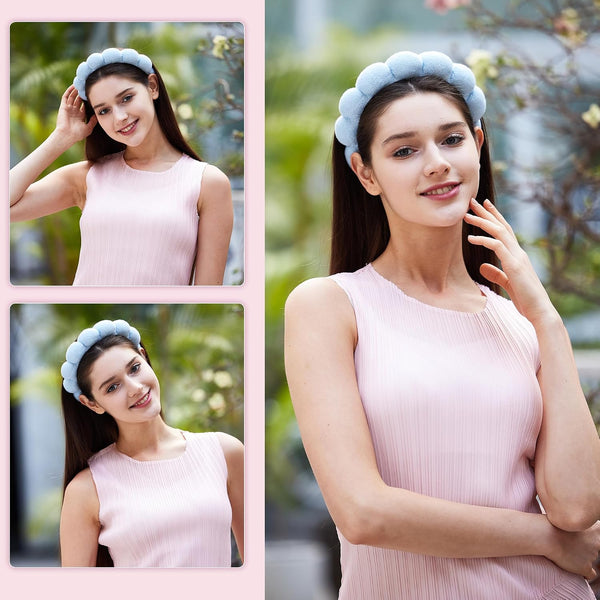 Ztomine Headbands for Women - Spa Headband and Wristband Set - Headband for Washing Face,Facial Mask,Makeup and Skin Care,Gifts for Women and Teen