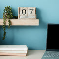 Wooden Perpetual Block Calendar for Desk, Wood Month Date Display Blocks for Teachers, Students, Classroom, Rustic Farmhouse Office Decor, Desk