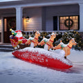 ZPISF 10 FT Santa Sleigh with Reindeer Christmas Inflatables Outdoor Decorations, Christmas Blow Up Yard Decorations for Garden Lawn Xmas Decor (Red)