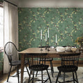 Safiyya 118"x17.7" Green Floral Peel and Stick Wallpaper Vintage Contact Paper Removable Self-Adhesive Wall Paper for Bedroom Vinyl Roll 17.7" x 118"