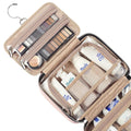NISHEL Travel Toiletry Bag for Women, Portable Hanging Organizer for Travel-Sized Shampoo, Conditioner, Brushes Set, Makeup Accessories, Medium