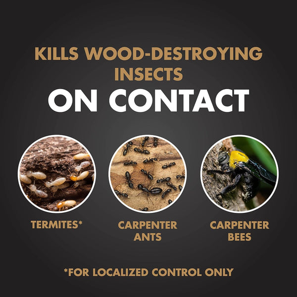 Spectracide Terminate Termite & Carpenter Ant Killer, Localized Control Termite Spray, Kills Wood-Destroying Insects , 1.33 Gallon (RTU Spray)