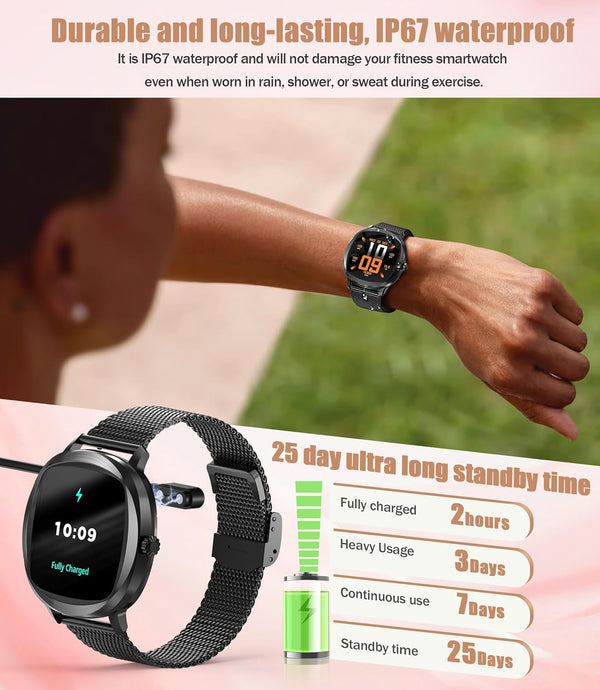 Women'S Smart Bracelet/Smart Watch, 1.72-Inch Display, IP68 Waterproof Sport Bracelet, One-Touch Bluetooth Calling, Fitness Tracker with Health