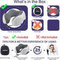 Napfun Neck Pillow for Traveling, Upgraded Travel Neck Pillow for Airplane 100% Pure Memory Foam Travel Pillow for Flight Headrest Sleep, Portable