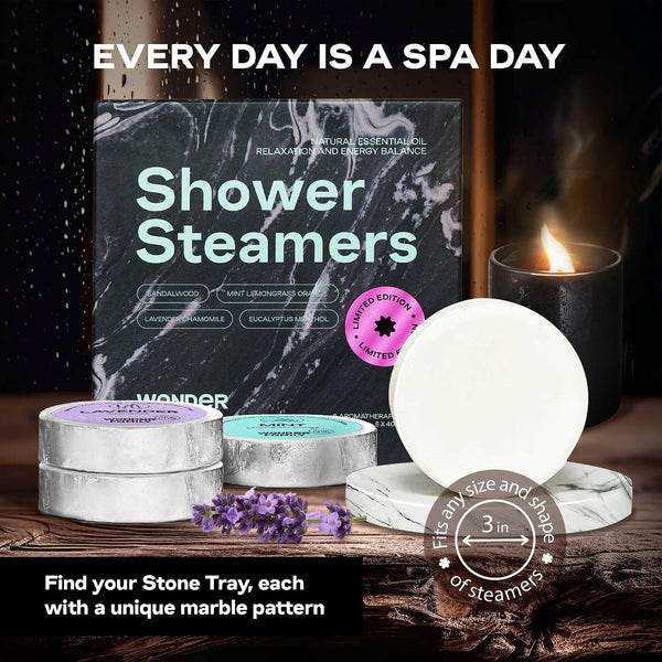 Aromatherapy Shower Steamers Gift Set – Mint, Eucalyptus, Sandalwood, Lavender – Essential Oil Vapor Shower Tablets, Individually Wrapped Melts,