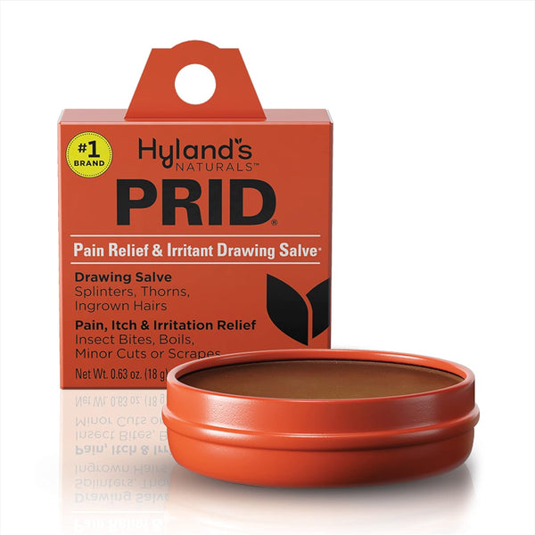 Hyland'S PRID Drawing Salve, Topical Skin Irritation Relief, for Splinters, Thorns, Ingrown Hairs, Itch Relief for Bug Bites, Boils, Minor Cuts & Scrapes, 18 Grams