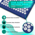 Sivan Health and Fitness Acupressure Mat and Pillow Set - Grounding Mat for Stress, Back & Neck Pain - Acupuncture Point Massage Mat for Muscle